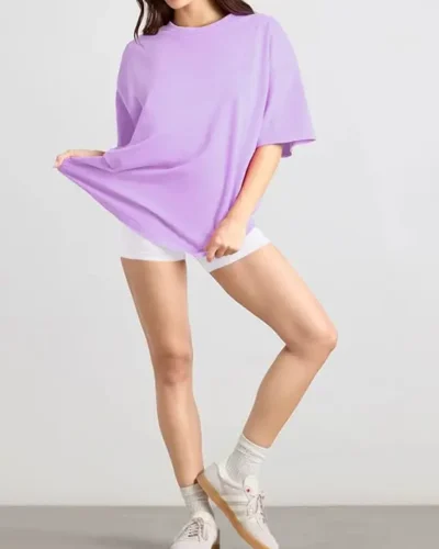 T-Shirt Drop Shoulder Oversized – Cotton – Lavender