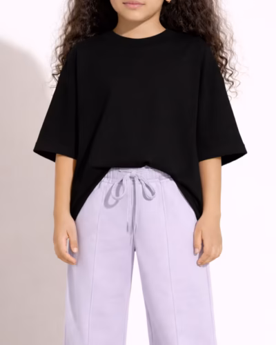 Oversized T-Shirt Drop Shoulder – Cotton – Black
