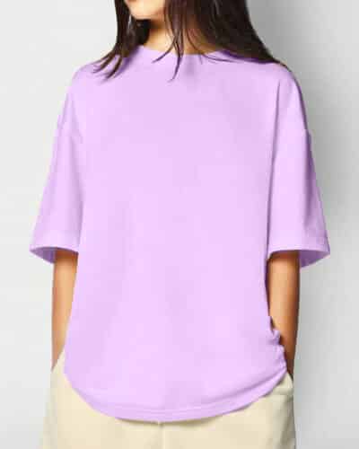 Oversized T-Shirt Drop Shoulder  – Cotton – Lavender