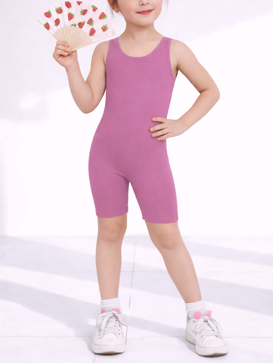 Sports Jumpsuit Shorts Tight Fitting Pink