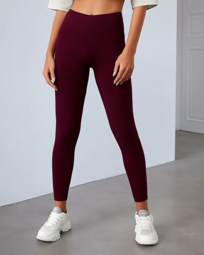 Cotton Leggings Basic – Burgundy