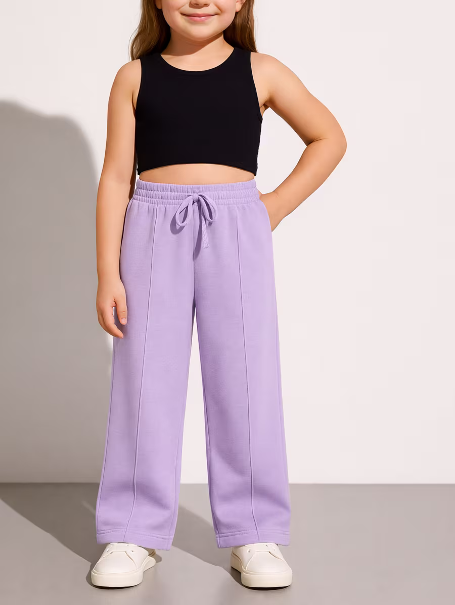 Sweatpants Wide Leg with Line – Elastic waist – Lavender