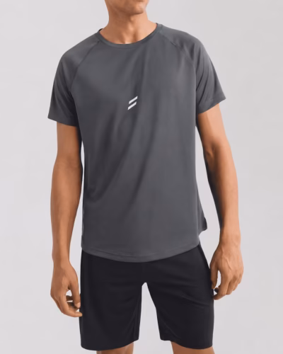 T shirt Half Sleeves Curved Hem – Dark Grey