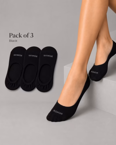 Women Cotton Ballerina Socks Invisible – Pack of 3 Black