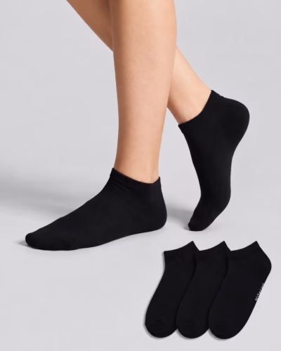 Women Soft Cotton Ankle Socks – Pack of 3 – Black