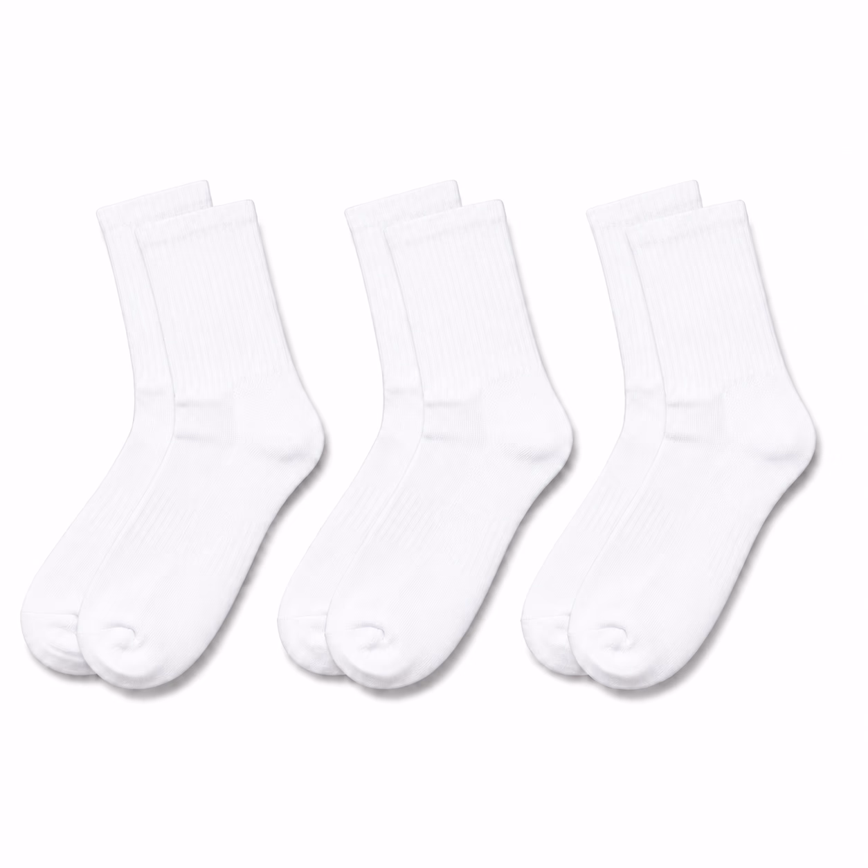 Long Socks Half Towel- Unisex - Cotton - Pack of 3 - White - Image 3